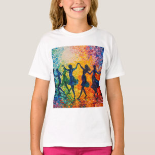 T-shirt Silhouettes colorées dansant