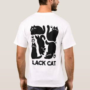T-shirt Silhouettes de chat noir - Design Feline mignon