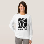 T-shirt Silhouettes de chat noir - Design Feline mignon (Devant entier)