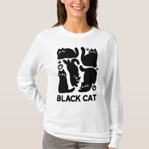 T-shirt Silhouettes de chat noir - Design Feline mignon