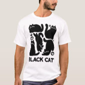 T-shirt Silhouettes de chat noir - Design Feline mignon (Devant)