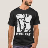 T-shirt Silhouettes de chaton blanc - Design Feline mignon (Devant)