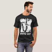 T-shirt Silhouettes de chaton blanc - Design Feline mignon (Devant entier)