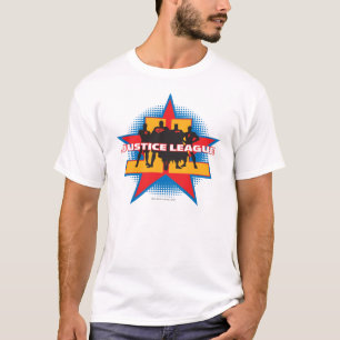 T-shirt Silhouettes de la Ligue de Justice et Arrière - pl