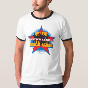 T-shirt Silhouettes de la Ligue de Justice et Arrière - pl