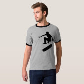 T-shirt silhouettes de skateboard. (Devant entier)