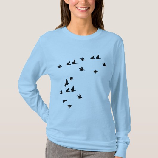 T-shirt Silhouettes d'oiseaux (Devant)