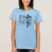 T-shirt Silhouettes florales bleues (Devant)