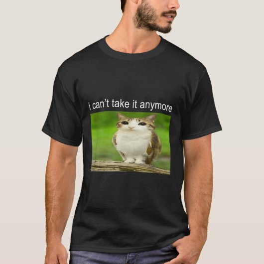 T-shirt Silly Owl Cat Meme I Can't Take It Anymore (Devant)