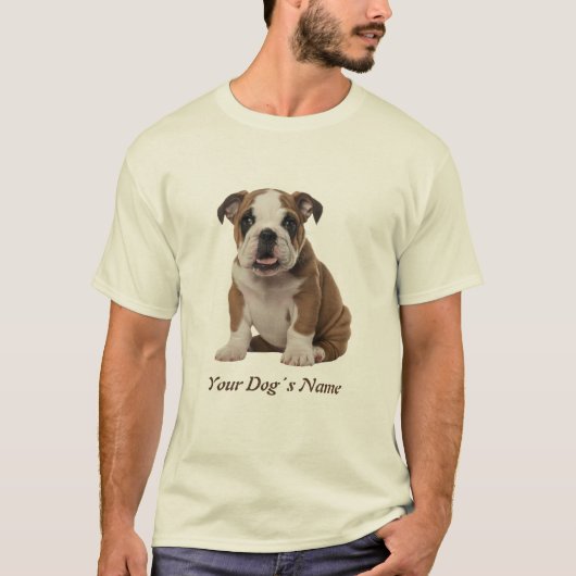 T-shirt Silohuette couleur chiot de Bulldog anglais (Devant)
