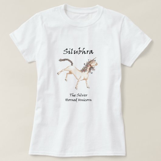 T-shirt Silubhra Le Tee-Shirt Unicorne À Cornes Argent (Design devant)