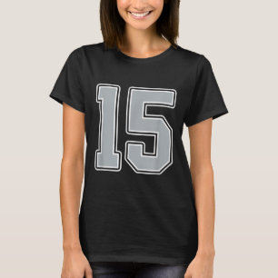 T-shirt Silver Black Blanc Numéro 15 Joueur Jersey Uniform