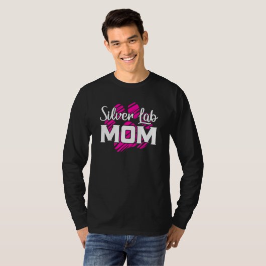 T-shirt Silver Lab Mama Fur Maman Chien (Devant entier)