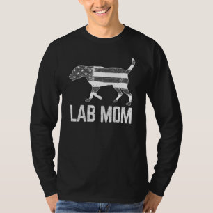 T-shirt Silver Lab Maman Vintage Patriotique Labrador avec