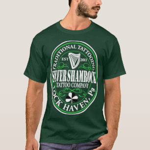 T-shirt Silver Shamrock Tattoo Company Irish Stout Logo
