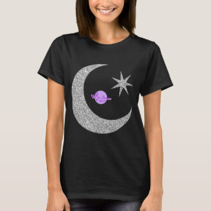 T-shirt Silver Shimmery Moon & Star