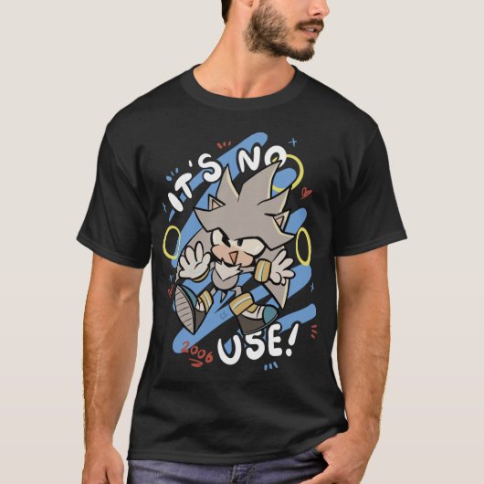 T-shirt Silver the Hedgehog retro retro (Devant)