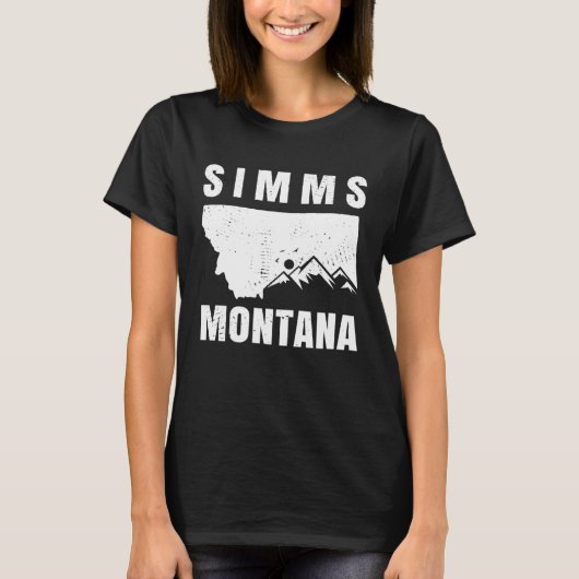 T-shirt Simms Montana MT Fishing And Hiking (Devant)