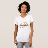 T-shirt Simple Ajouter Monogramme Custom Black & Gold Brid (Devant entier)