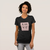 T-shirt Simple AMOUR Noir & Rose |Laissez notre valeur à t (Devant entier)