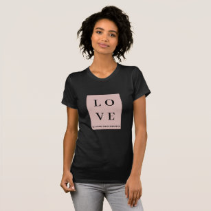 T-shirt Simple AMOUR Noir & Rose  Laissez notre valeur à t