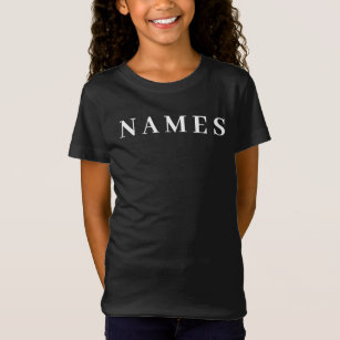 T-Shirt Simple Black Custom Ajouter Votre Nom Élégant