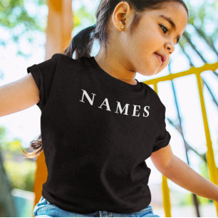 T-shirt Simple Black Custom Ajouter Votre Nom Élégant