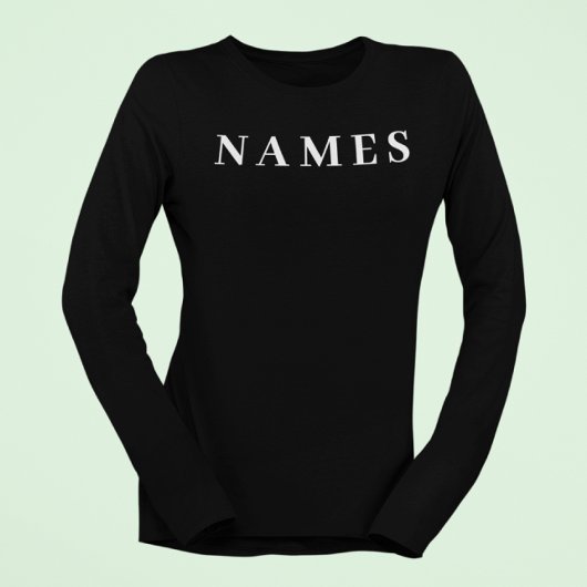 T-shirt Simple Black Custom Ajouter Votre Nom Élégant