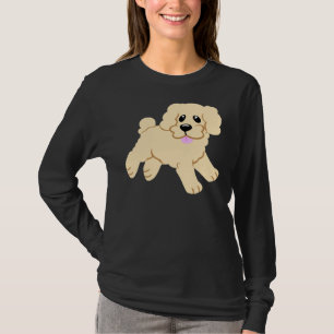 T-shirt Simple Blonde Poodle rose chiot