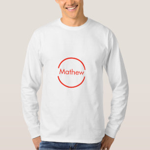 T-shirt simple cercle rouge ajouter votre nom lettre texte