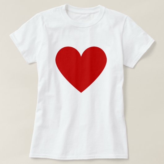 T-shirt Simple Coeur Rouge Blanc Moderne Amour Femme T-shi (Design devant)