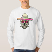 T-shirt Simple Dia de Muertos Crâne avec chemise à manches (Devant)
