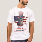 T-shirt Simple Elegant Labor Day avec drapeau américain (Devant)