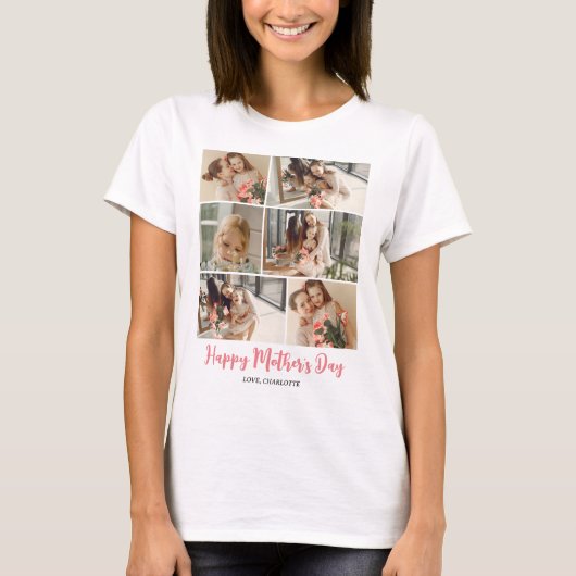 T-shirt Simple Elégant Mothers Day Photo Collage (Devant)
