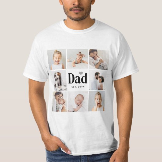 T-shirt Simple et moderne | Photo Collage pour papa (Devant)