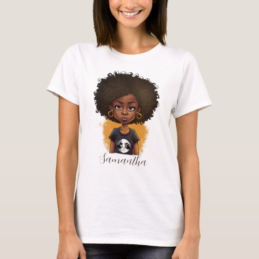 T-shirt Simple femme afro (Devant)