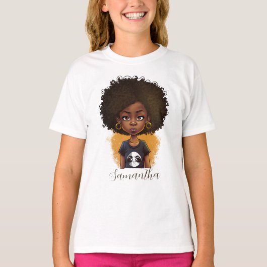 T-shirt Simple femme afro (Devant)