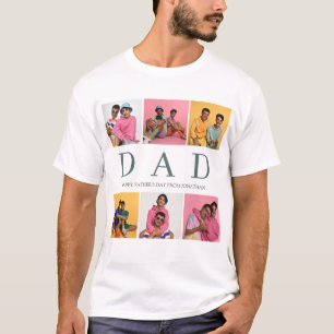 T-shirt Simple Fête des pères moderne papa 6 famille photo