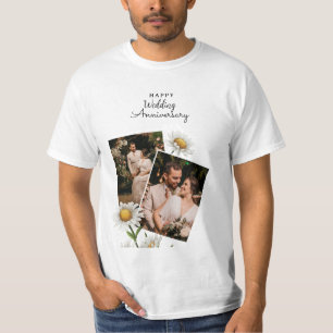 T-shirt simple Floral heureux Mariage Anniversaire
