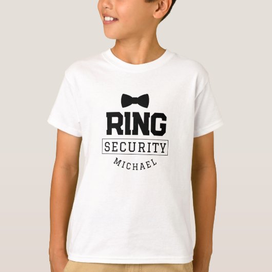 T-shirt Simple Funny Ring Sécurité Mariage Favor Enfant (Devant)