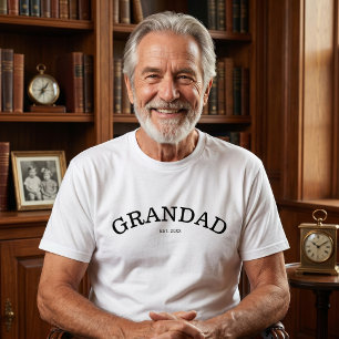T-shirt Simple Grand-père Établit Coutume Année Grand-papa