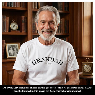 T-shirt Simple Grand-père Établit Coutume Année Grand-papa