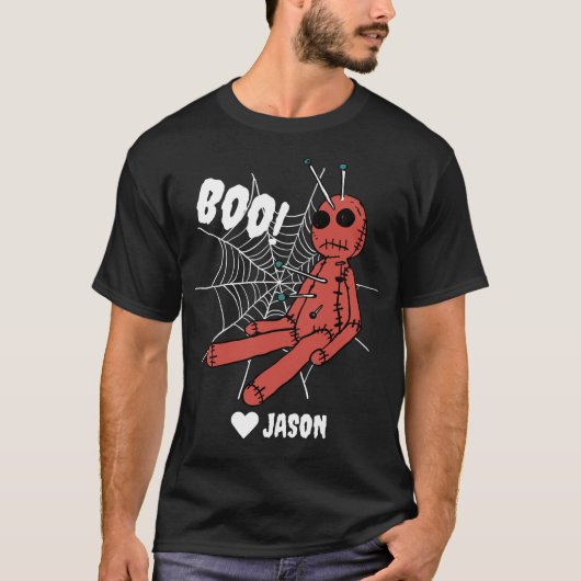 T-shirt Simple Happy Halloween boo éffrayant voodoo doll (Devant)
