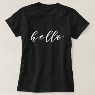 T-shirt Simple Hello Design dans un magnifique script de t