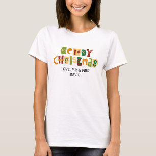 T-shirt Simple Holiday Couple tendance Mr et Mrs Christmas