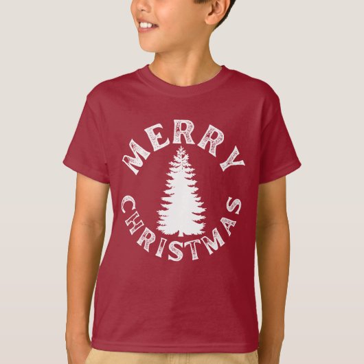 T-SHIRT SIMPLE JOYEUX ARBRE DE NOËL (Devant)