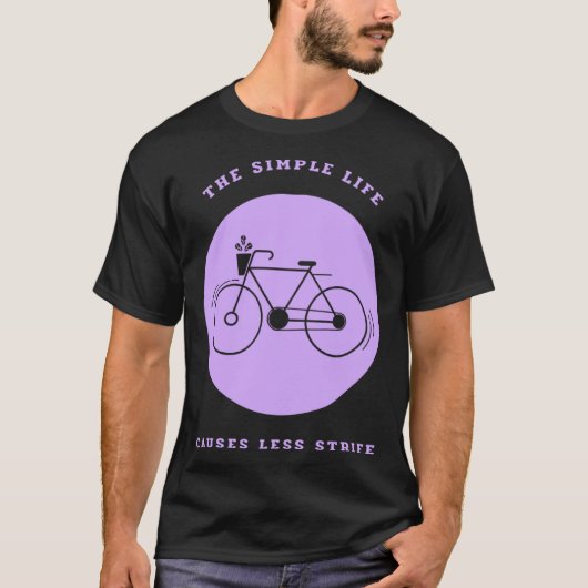 T-shirt Simple Life Bicycle Biking Environmental (Devant)