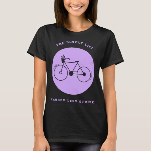 T-shirt Simple Life Bicycle Biking Environmental (Devant)