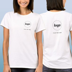 T-shirt Simple Logo et Texte Entreprise Blason et Dos