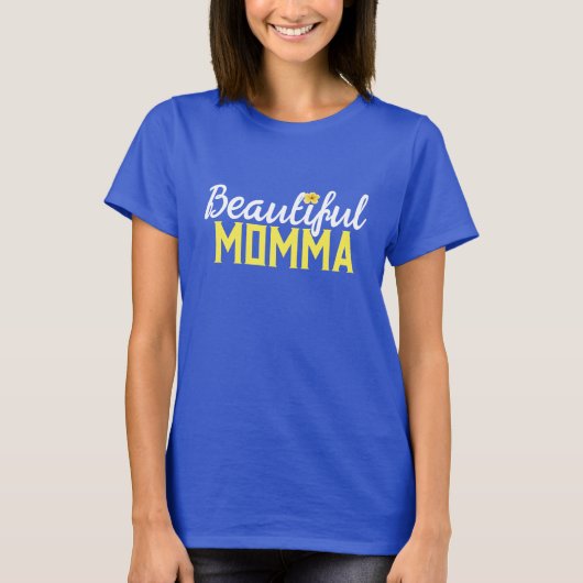 T-shirt Simple mais "belle Momma" avec Fleur (Devant)